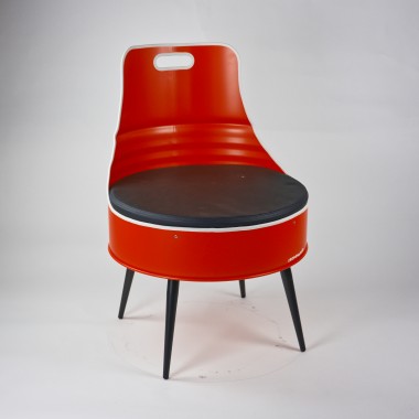 Stuhl aus einem Hamburger Ölfass - Lockengelöt