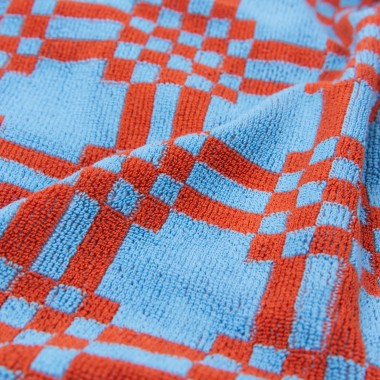 Towel.Studio | Frottee Strandtuch Weave | Sky & Brick