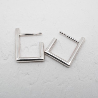 kleine eckige Creole - Sterlingsilber - SchmuckvonVreni
