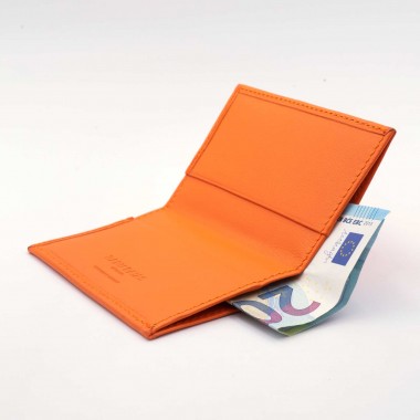 Mini Geldbörse Orange – aus Premium Nappaleder