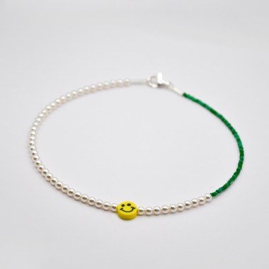 »HeyHey« Smiley-Kette in Dunkelgrün von pinapina