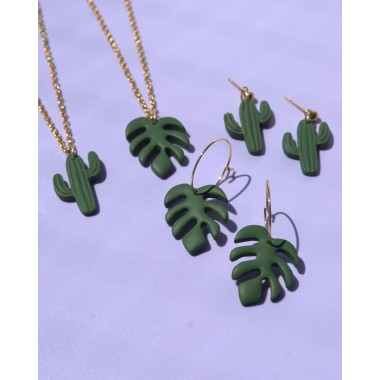 Santøclay | Creolen | Monstera | 18k vergoldet