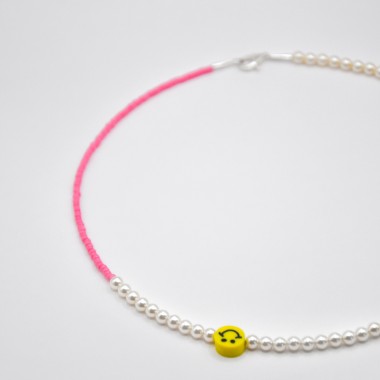 »LuvLuv« SMILEY-Kette in Rosa von pinapina