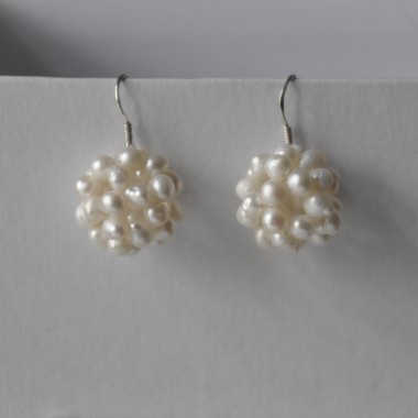 na.hili UNIKAT OHRRINGE pearl dots *925 Silber* echte Perlen