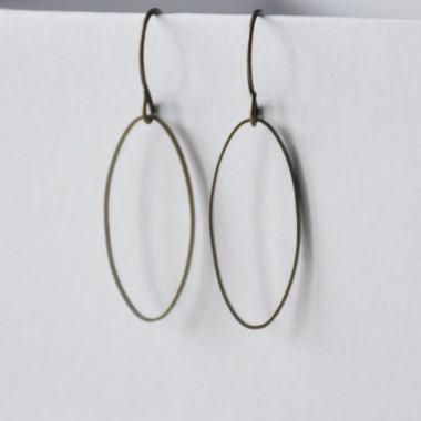nahili OHRRINGE "oval" minimal Bronze nickelfrei altgold