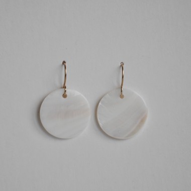 OHRRINGE goldener Perlmutttraum Ohrringe Perlmutt Muschel Scheiben goldfarbene Ohrhaken