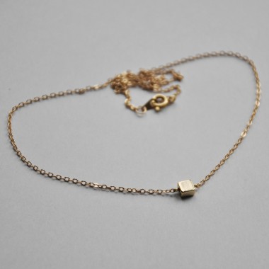 nahili KETTE "tiny square" minimal Anhänger - 14K gold plattiert