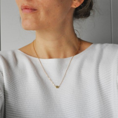 nahili KETTE "tiny square" minimal Anhänger - 14K gold plattiert