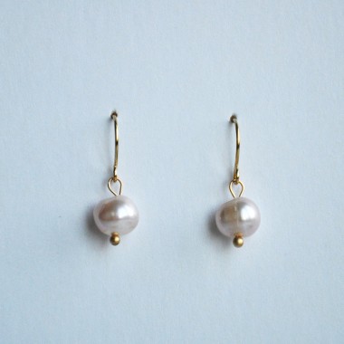 nahili OHRRINGE simply beautiful  "rose Pearl" pastellrosa Perlmutt Perle & 14K Gelbgold plattiert 