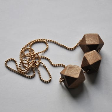 nahili KETTE "golden geometric wood" geometrische, minimale Holzkette (gold, silber oder bronze)