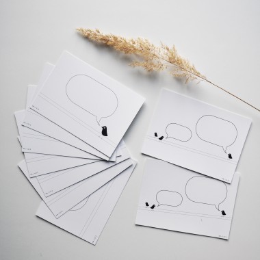 nahili 10er-Set POSTKARTEN "birds", Grußkarten mit Sprechblase für alle Anlässe