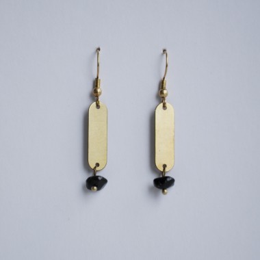 nahili OHRRINGE aus Messing "golden marble" Ohrschmuck Naturstein Marmor