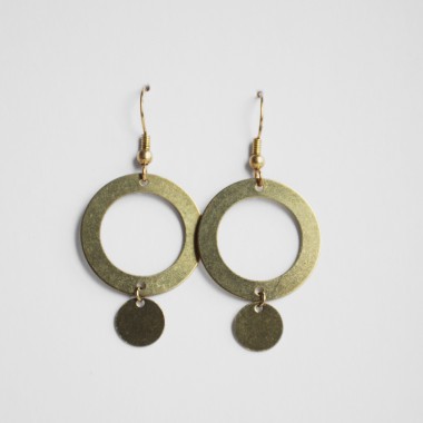 nahili OHRRINGE aus Messing "circleway" altgold Ohrschmuck 