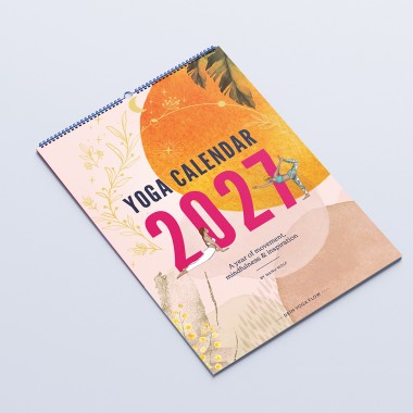 Yoga Wandkalender 2027 | Illustrierter Kalender | Feminine Designs für Achtsamkeit & Selbstliebe | Nachhaltige Geschenkidee | Asana | engl.