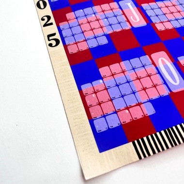 Jahresplaner 2025 Karo rotblau / Kilim