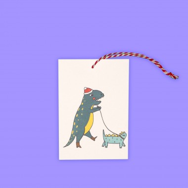 The Naughty District - »Dino Geschenkanhänger für Weihnachtsgeschenke«