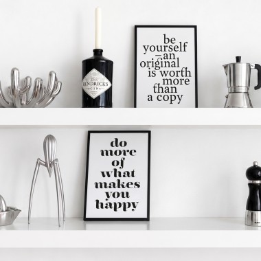 Handgefertigter Linoldruck  »Do more of what makes you happy«, (DIN A4), Limited Edition