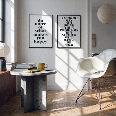 Handgefertigter Linoldruck  »Do more of what makes you happy«, (DIN A4), Limited Edition
