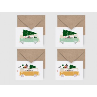 typealive / Weihnachtskarten 4er Set / Driving Home No. 2