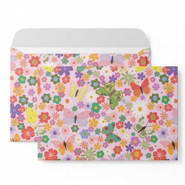 Bunte Briefumschläge mit Blumenwiese | Set aus 8 DIN C5 Kuverts - My Pretty Circus