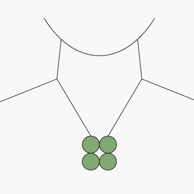 EINFACHDESIGN, magnetische Kette für verschiedene Kettenformationen, Leder auf Holz mit Lederband, grün