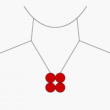 EINFACHDESIGN, magnetische Kette für verschiedene Kettenformationen, Leder auf Holz mit Lederband, rot