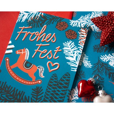 BUNDLE * Süße Weihnachtskarten mit passendem Geschenkpapier // Papaya paper products