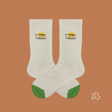 Bestickt Fischbrötchen Socken von Offbeat Bestickt Fischbrötchen Socken von Offbeat