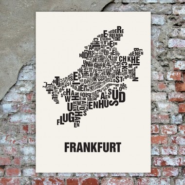 Buchstabenort Frankfurt Poster Typografie Siebdruck
