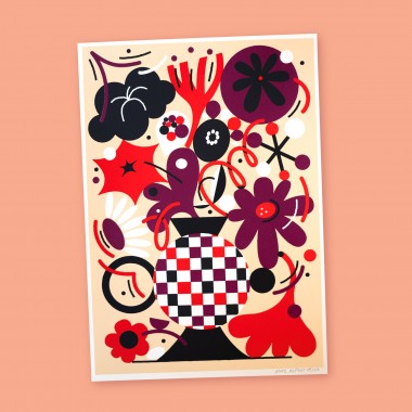 Anne Albert – Flowers – Siebdruck –21 x 30 cm (A4)
