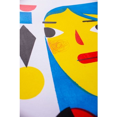 Martin Krusche - Schablonendruck »Frau mit Spange«, DINA3