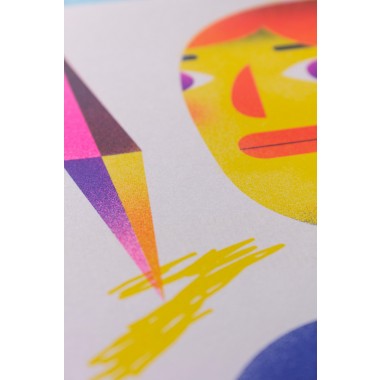 Martin Krusche - Risografie »Frau mit gemustertem Pulli«, DINA4