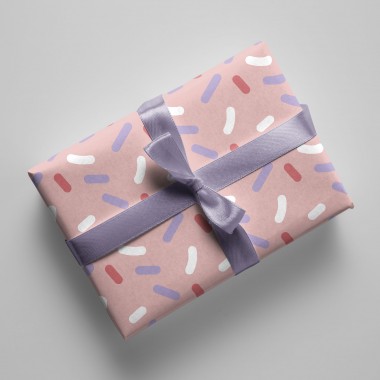 Geschenkpapier - Konfetti - Rosa Hintergrund - Nr. 245 - Naturbedacht