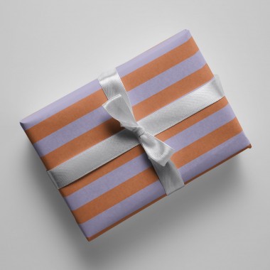 Geschenkpapier - Streifen lila/orange - Nr. 224 - Naturbedacht