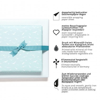 Mint Geschenkpapier "Möwen" - 5 Bogen