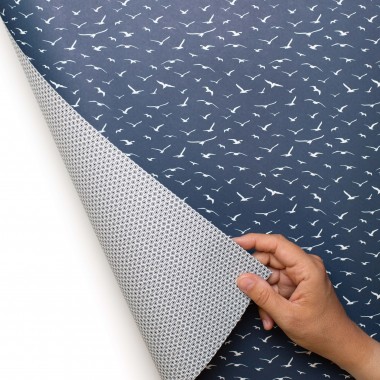 Blaues Geschenkpapier "Möwen" - 5 Bogen 