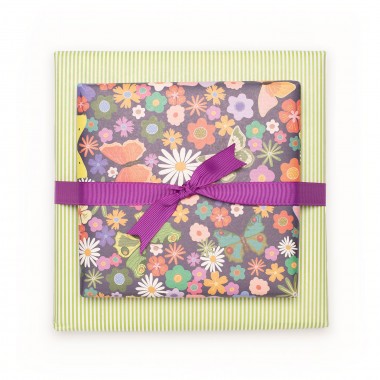 Buntes Geschenkpapier "Blumenwiese" - 5 Bogen