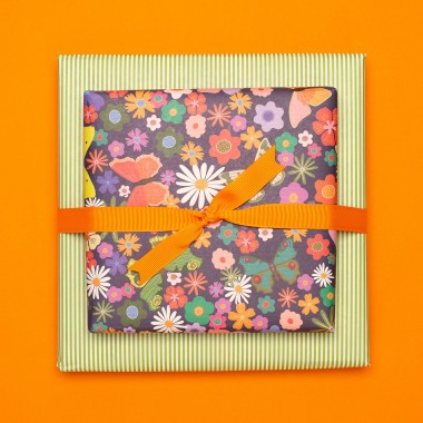 Buntes Geschenkpapier "Blumenwiese" - 5 Bogen