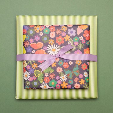 Buntes Geschenkpapier "Blumenwiese" - 5 Bogen