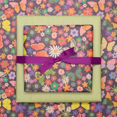Buntes Geschenkpapier "Blumenwiese" - 5 Bogen