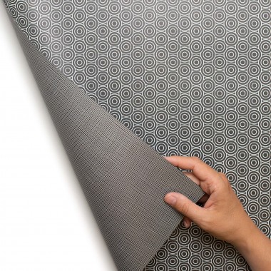 Schwarzes Geschenkpapier "Kreise" - 5 Bogen