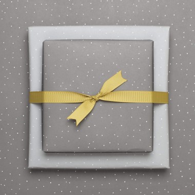 Graues Geschenkpapier "Pünktchen" - 5 Bogen