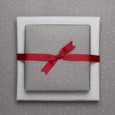Graues Geschenkpapier "Pünktchen" - 5 Bogen