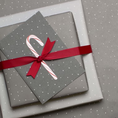 Graues Geschenkpapier "Pünktchen" - 5 Bogen