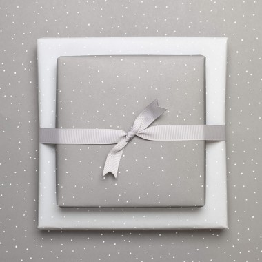 Graues Geschenkpapier "Pünktchen" - 5 Bogen