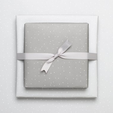 Graues Geschenkpapier "Pünktchen" - 5 Bogen