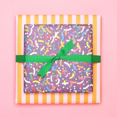 Buntes Geschenkpapier "Streusel" - 5 Bogen