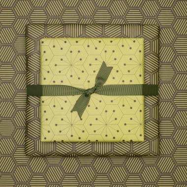 Grünes Geschenkpapier "Fliesen" - 5 Bogen