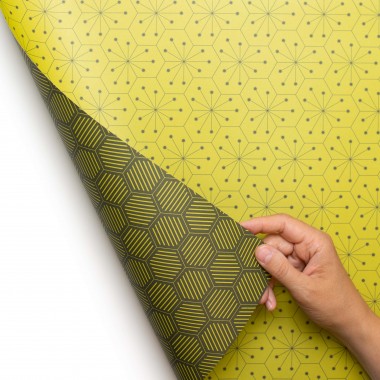 Grünes Geschenkpapier "Fliesen" - 5 Bogen