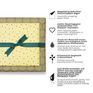 Grünes Geschenkpapier "Fliesen" - 5 Bogen
